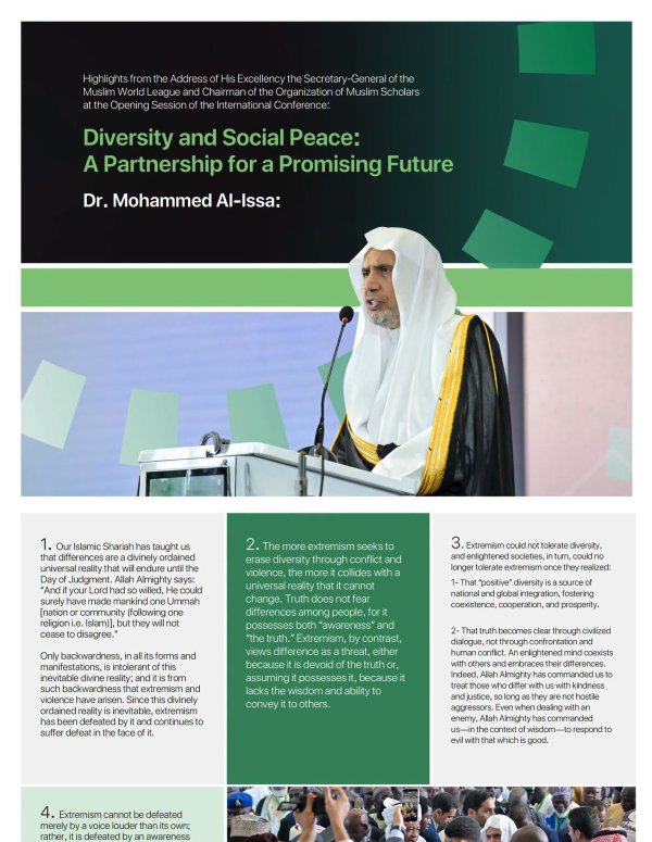 Highlights from the remarks of H.E. Sheikh Dr. Mohammed Al-Issa , the Secretary-General, during the launch of the MWL’s Initiative for Social Peace in West Africa in the Nigerian capital, Abuja