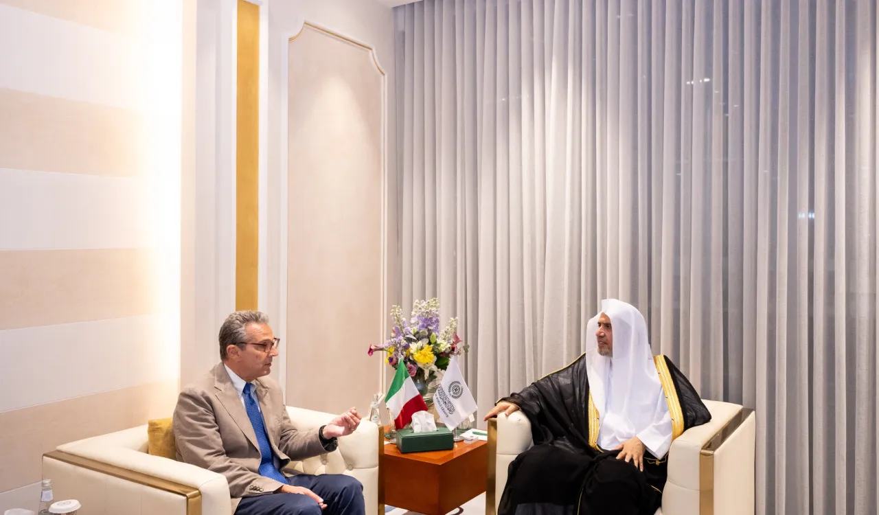 H.E. Sheikh Dr. Mohammed Al-Issa , Secretary-General of the MWL, received H.E. Mr. Carlo Balducci, Ambassador of the Republic of Italy to the KSA