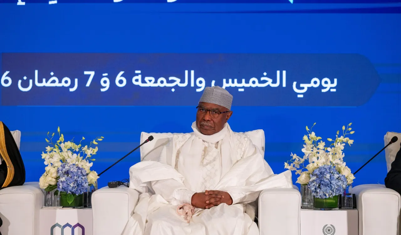 Le Secrétaire général de l’Organisation de la coopération islamique, M. Hissein Brahim Taha, lors de l’ouverture de la deuxième édition de la conférence ConstruireDesPontsEntreLesÉcoles