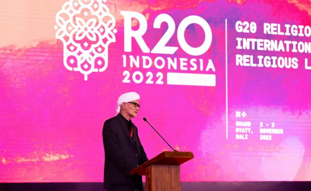 Chair of Nahdlatul Ulama Supreme Council, KH Miftachul Akhyar, Addresses the Opening Session of R20 Summit