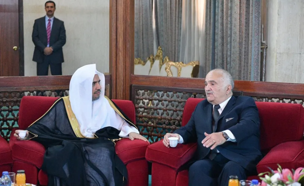 Prince Hassan Bin Talal, Chairman of the Forum of Arab Thought, receives in his office in Amman Jordan, the MWL’s Secretary General.