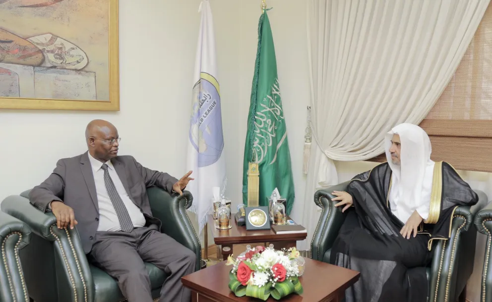 His Excellency the Secretary-General of the Muslim World League Dr. Mohammad Alissa meets at his office, the Ambassador of the Republic of Burundi Mr. Issa Mousa, during the meeting they discussed issues of mutual interest.