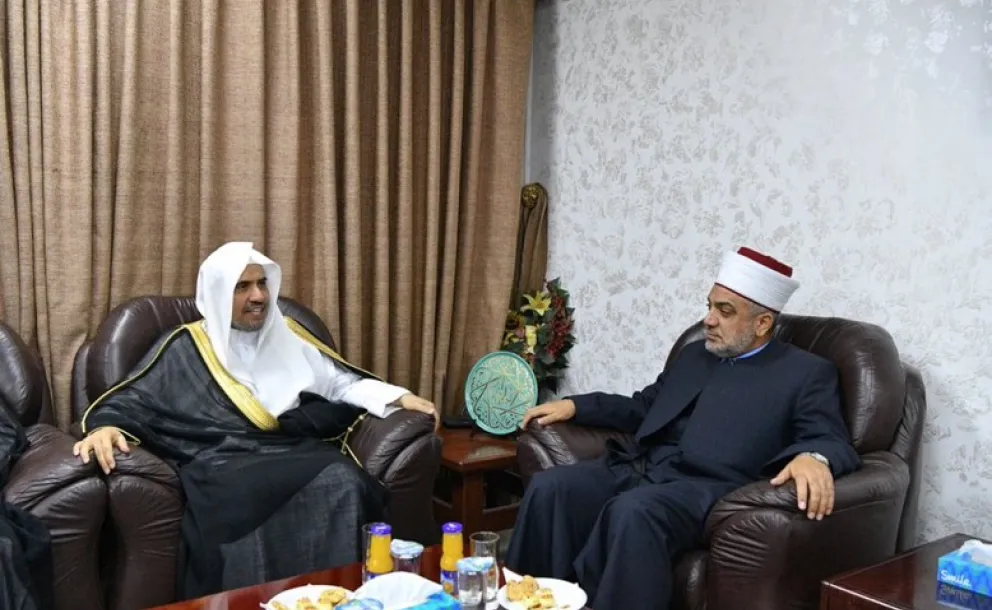 HE Dr Mohammad Alkhalialah, Grand Mufti of the Hashimite Kingdom of Jordan receives at his Amman Office HE MWL SG Dr. Mohammad Alissa for discussing  issues of mutual concern.