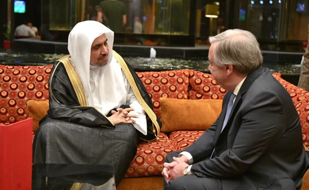 HE Sheikh Dr Mohammad Alissa, MWL SG meets with HE SG of the UN  on reviewing issues of mutual concern.