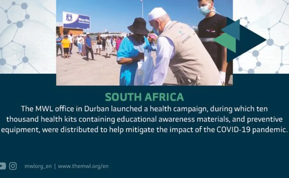 The Muslim World League distributed 10,000 health kits in South Africa