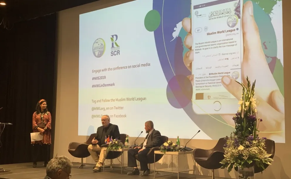 Author Gísli Jökull Gíslason from Iceland, and Danish Imam Abdul Wahid Pedersen discuss the importance of fostering a sense of belonging and being a part of a greater community within a national identity during the third panel at today's symposium.NIIS2019 MWL in Denmark