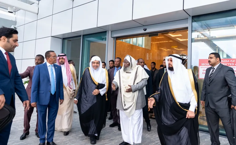 The delegation of the Muslim World League headed by His Excellency Sheikh Dr. Mohammed Alissa arrives in Addis Ababa, the capital of Ethiopia and the African Union