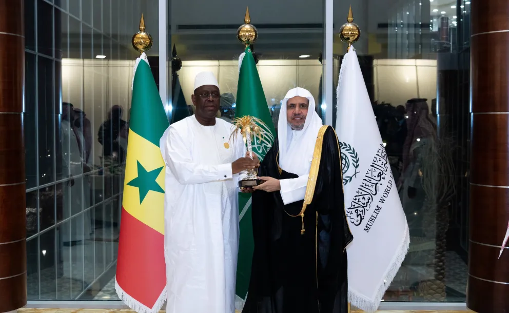 His Excellency Mr. MackySall, the President of the Republic of Senegal, visited the Muslim World League Office in Riyadh. The President and his accompanying delegation were welcomed by His Excellency Sheikh Dr. Mohammed Al-Issa