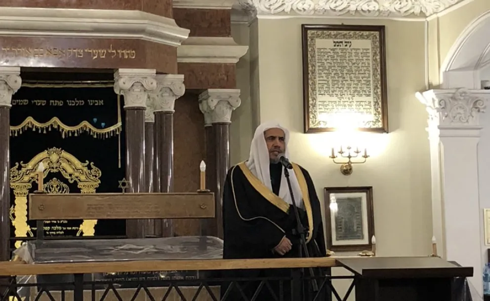 HE Dr. Mohammad Alissa addresses Kabbalat Shabbat service at Nożyk Synagogue