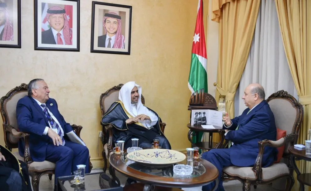 HE Mr. Nabeeh Jameel Shogm ,Jordanian Minister of Culture receives at his Amman Office HE Dr. Mohammad Alissa, MWL SG .They discussed topics of joint interest.