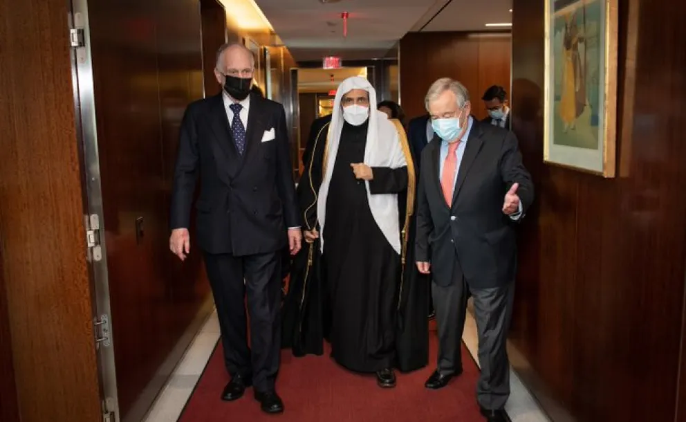 The UN Secretary General is briefed by the interreligious work of the MWL and WJC