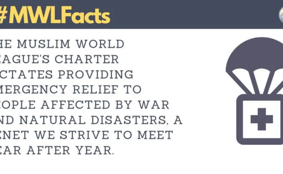 The MWL charter dictates providing emergency relief to people affected by both war and natural disasters