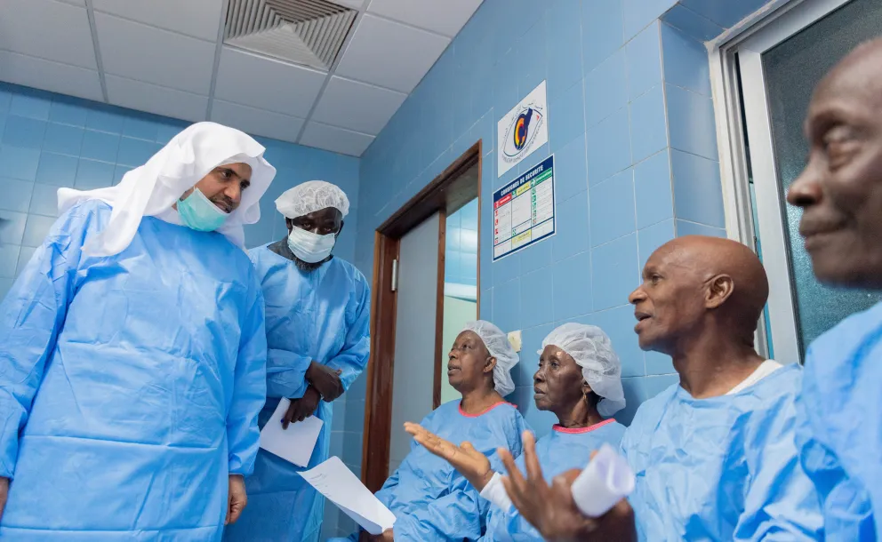 In Senegal, HE Dr. Mohammad Alissa met with patients who had recently undergone cataract surgery