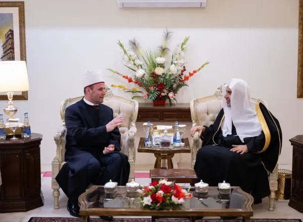 His Excellency Sheikh Dr. Mohammed Al-Issa, Secretary-General of the MWL and Chairman of the Organization of Muslim Scholars, met with His Eminence Sheikh Bujar Spahiu, Grand Mufti of Albania and President of the Albanian Islamic Community.