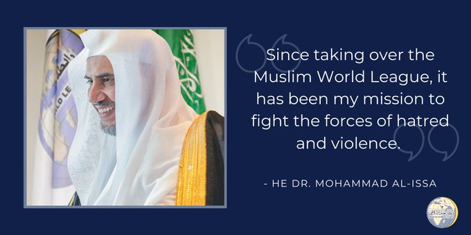 HE Dr. Mohammad Alissa's mission is always to combat the forces of hatred & violence