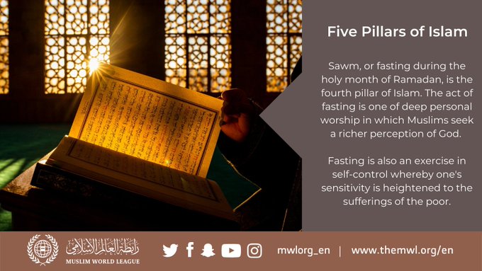 Sawm, or fasting during the holy month of Ramadan, is the fourth pillar of Islam. 